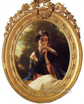 フランツ・クサヴァー・ウィンターハルター Painting - ザイン・ヴィトゲンシュタインのレオニラ王女 ザイン王家の肖像画 フランツ・クサーヴァー・ウィンターハルター